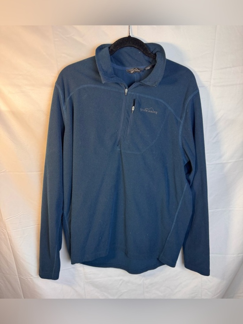 Eddie Bauer Blue Textured Fleece Pullover